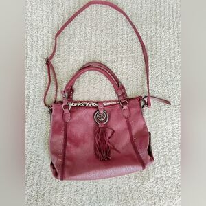 Jessica Simpson Burgundy Shoulder Bag with Tassel